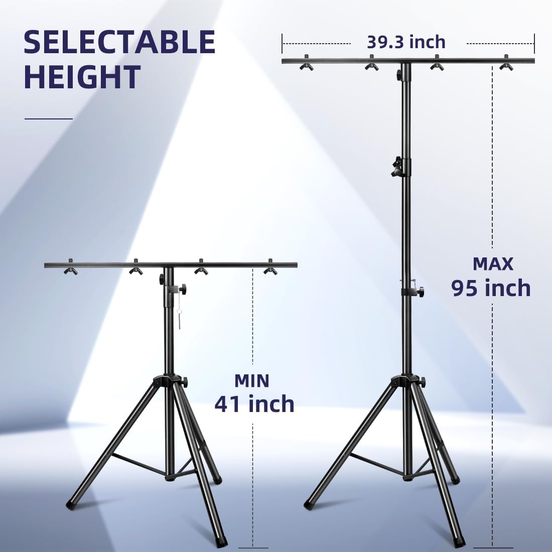2-Pack Portable Par Can Tripod Stage Light Stand Adjustable Height 41-95 Inch - Image 4