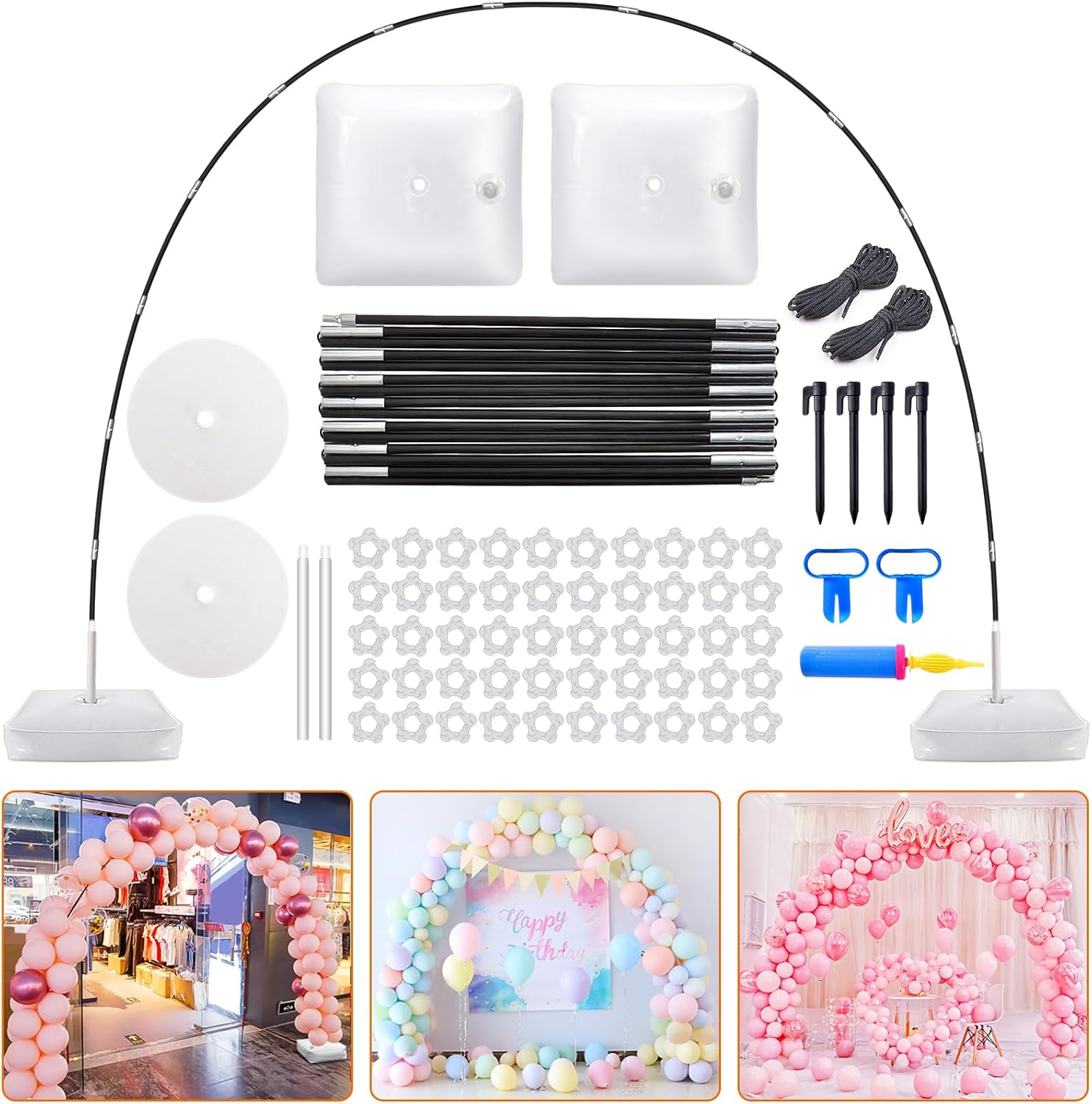 9FT Height & 10FT Width Adjustable Balloon Arch Kit