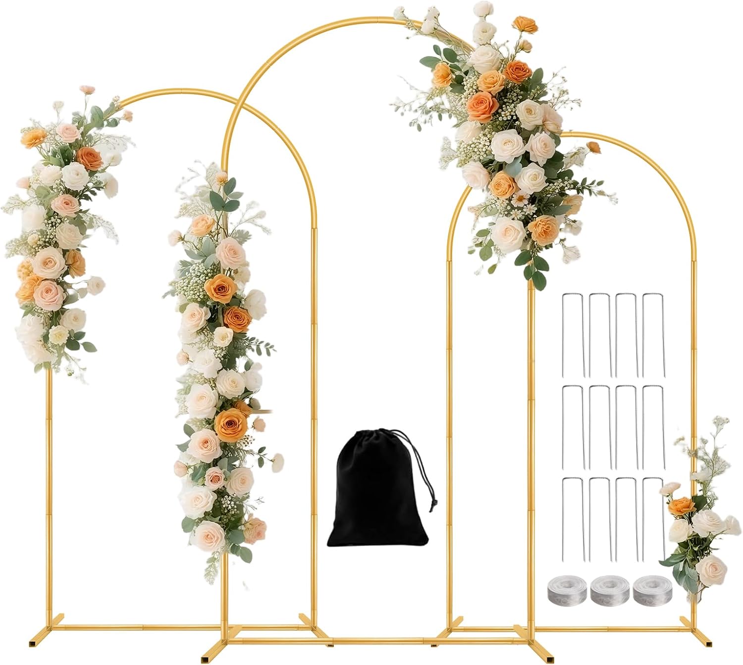 Metal Arch Backdrop Stand, 2 Sets of 3 - 6 Available Arches (7.2/6.6/6ft) - Image 7
