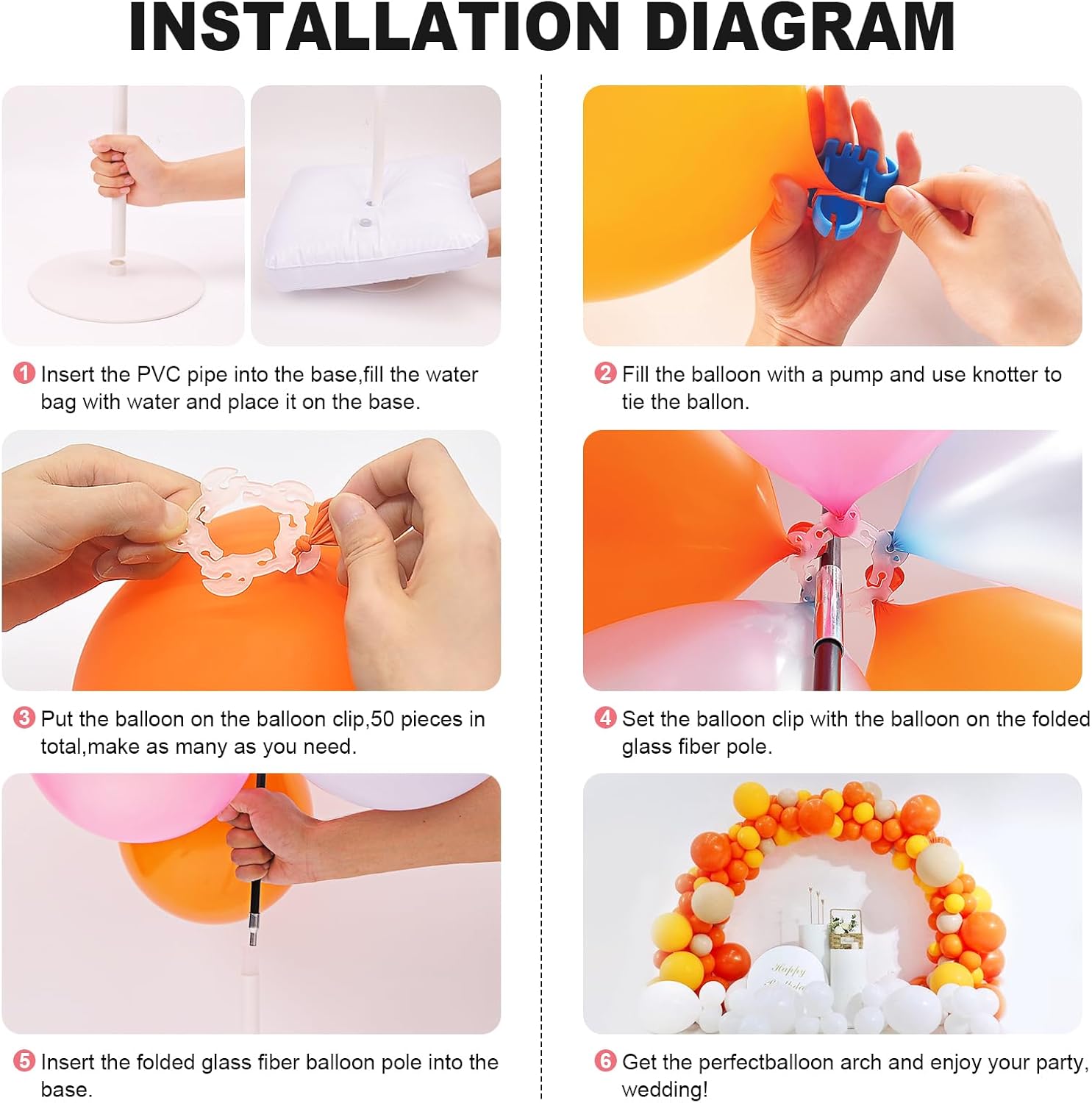 9FT Height & 10FT Width Adjustable Balloon Arch Kit - Image 4