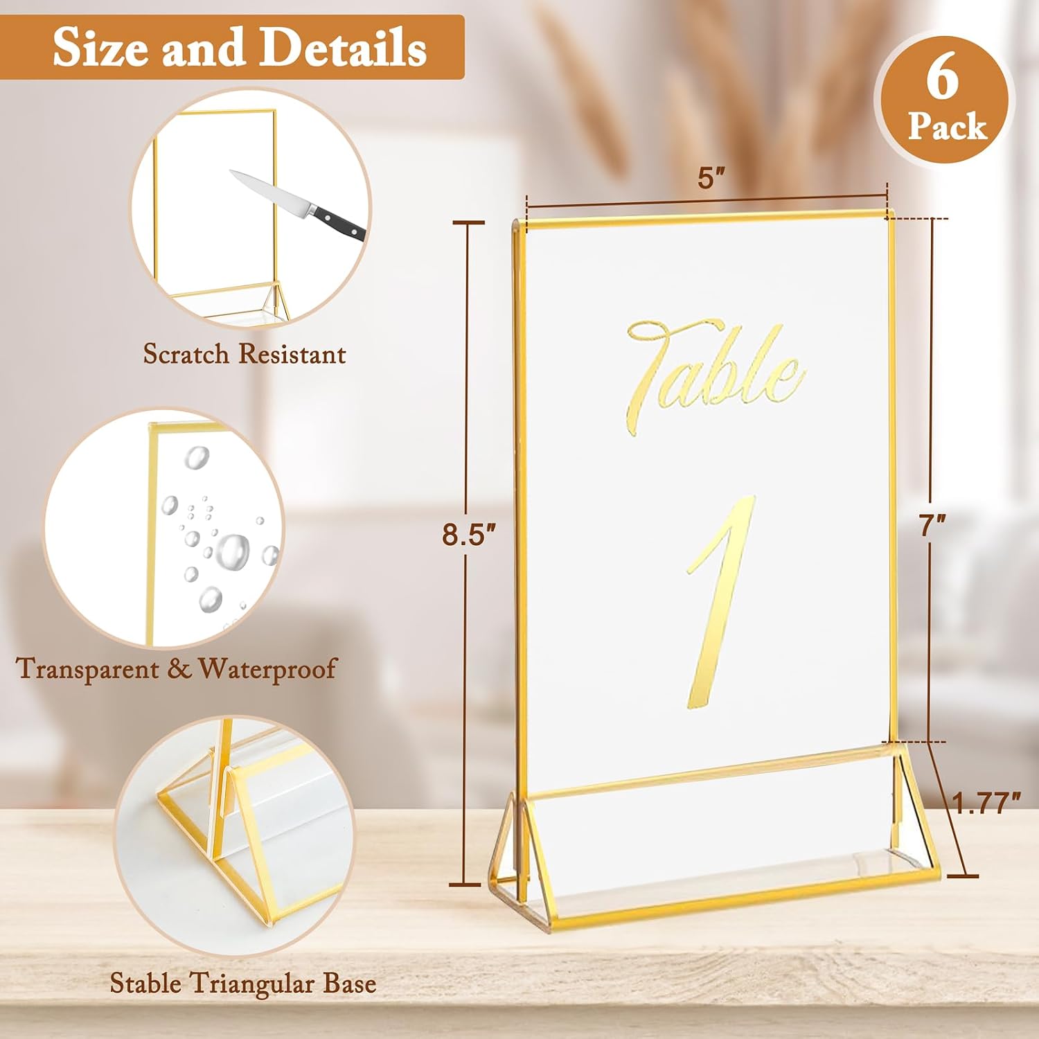 12 Pack 5x7 Inch Clear Acrylic Sign Holders - Image 3