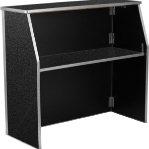 Black Marble Portable Laminate Folding Event Bar