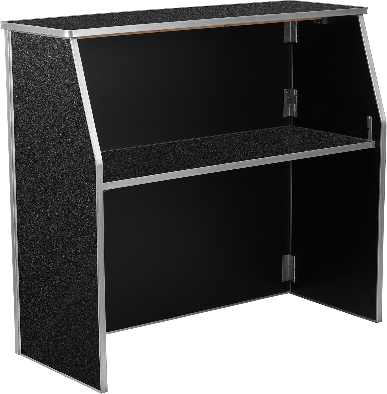 Black Marble Portable Laminate Folding Event Bar